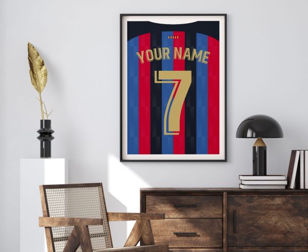 Barcelona FC Shirt Poster Personalised