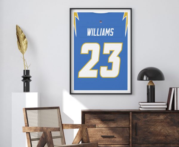 Custom LA Chargers Jersey Poster Print