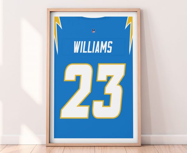 Custom LA Chargers Jersey Poster Print
