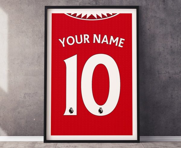 Personalised Manchester United Shirt Poster
