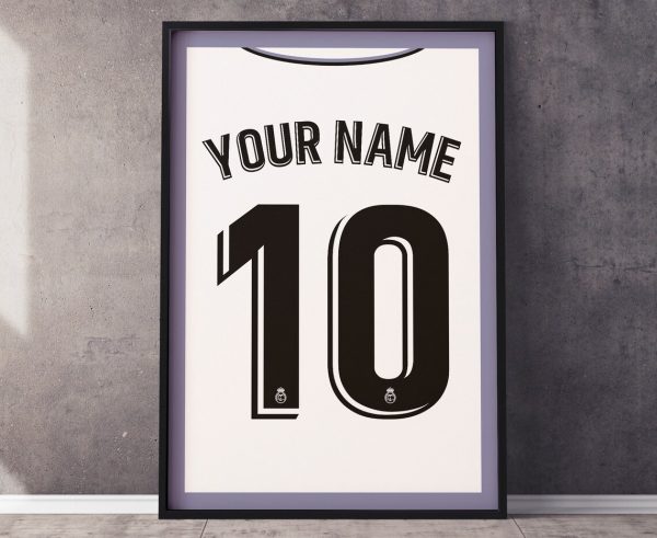 Personalised Real Madrid Shirt Poster