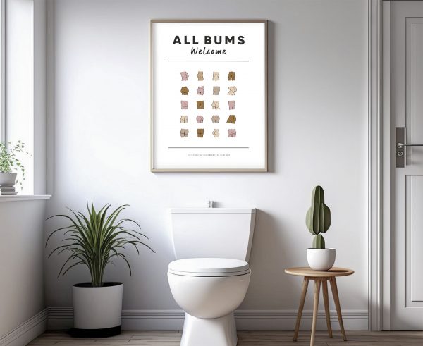 All Bums Welcome Funny Bathroom Print