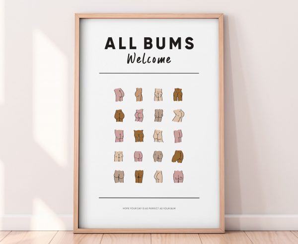 All Bums Welcome Funny Bathroom Print