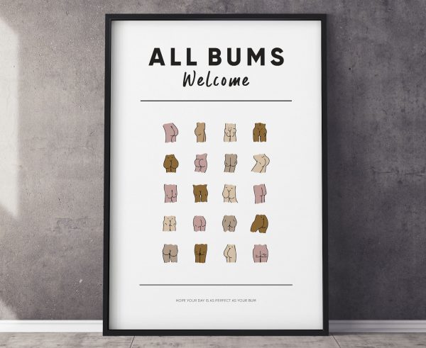 All Bums Welcome Funny Bathroom Print