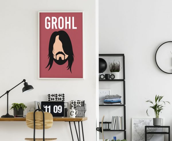 Dave Grohl Floating Head Illustration Poster