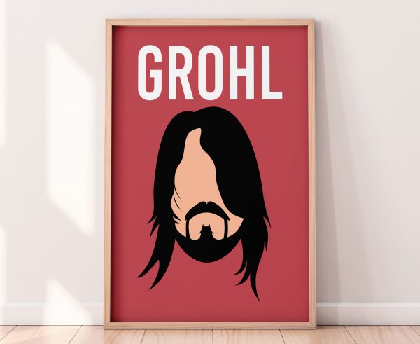 Dave Grohl Floating Head Illustration Poster