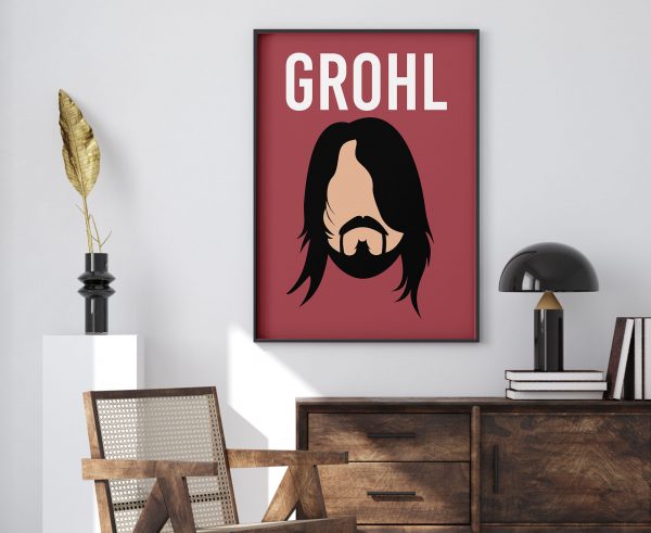 Dave Grohl Floating Head Illustration Poster