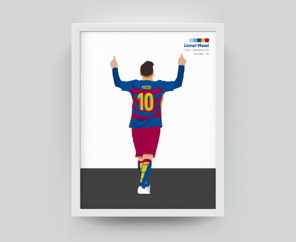 Messi Arms Up Celebration Poster