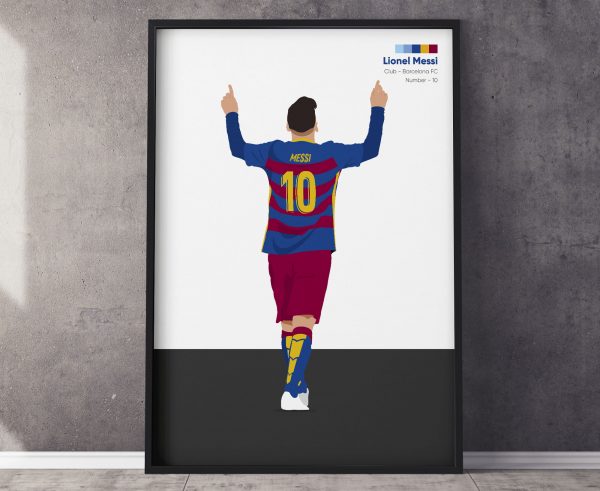 Messi Arms Up Celebration Poster