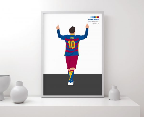 Messi Arms Up Celebration Poster