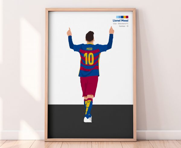 Messi Arms Up Celebration Poster